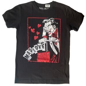 Box Lunch Women’s Short Sleeve T-shirt size XS, Black, The Joker Mad Love